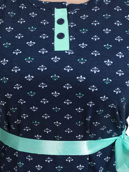 Be You Ethnic Motifs Printed Round Neck T-Shirt Nightdress