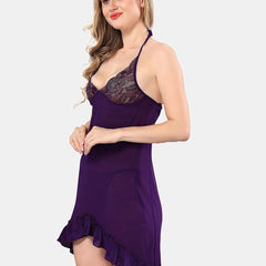 Be You Halter Neck Net Baby Doll With Briefs