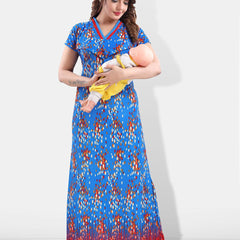 Be You Polka Dot Printed Satin Feeding & Maternity Nightdress