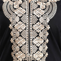 Be You Ethnic Motifs Embroidered Maxi Nightdress