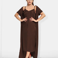 Be You V-Neck Satin Maxi Nightdress With Robe