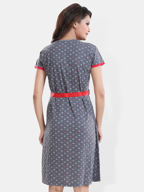 Be You Blue Printed Nightdress