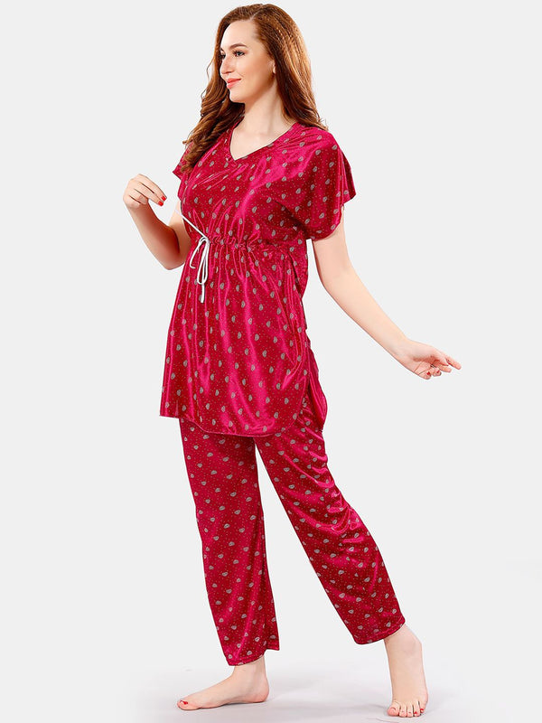Be You Conversational Printed Satin Night Suit