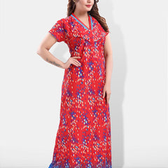 Be You Polka Dots Printed Satin Maxi Feeding & Maternity Nightdress