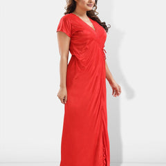 Be You 6 Pieces Satin Maxi Nightdress Set With Robe And Lingerie Set