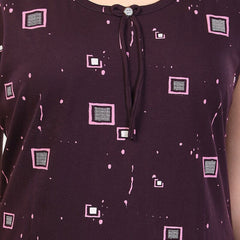 Be You Geometric Printed Sleeveless Maxi Nightdress