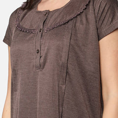 Be You Striped Maternity & Feeding Maxi Nightdress