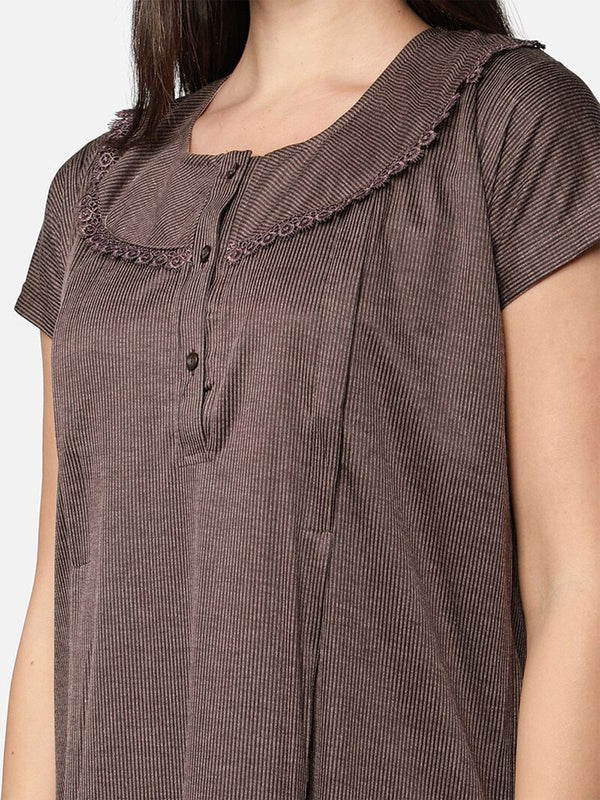 Be You Striped Maternity & Feeding Maxi Nightdress