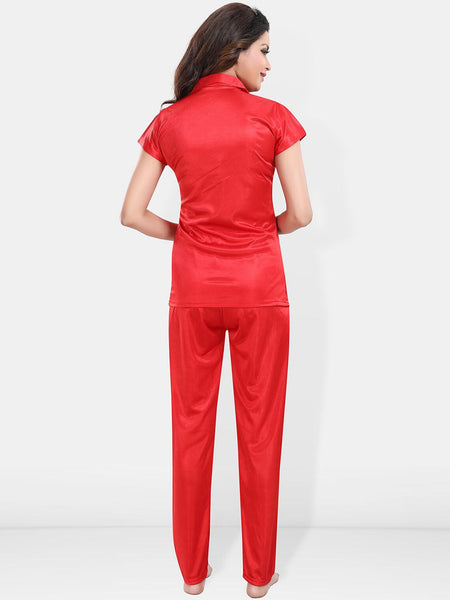 Be You Lapel Collar Satin Night suit