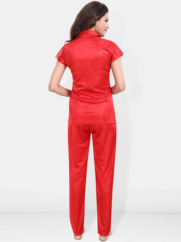 Be You Lapel Collar Satin Night suit