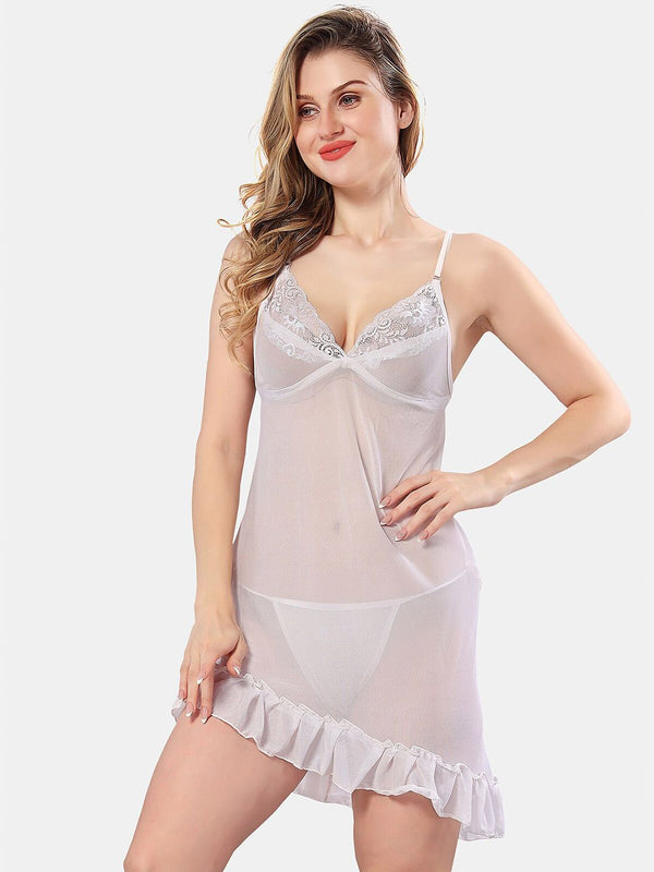 Be You Self Design Shoulder Strap Baby Doll With Brief