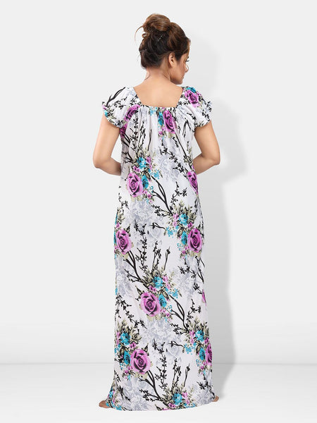 Be You Floral Printed Satin Maxi Nightdress