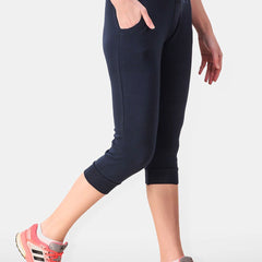 Be You Women Solid Three Fourth-Length Gym Tights