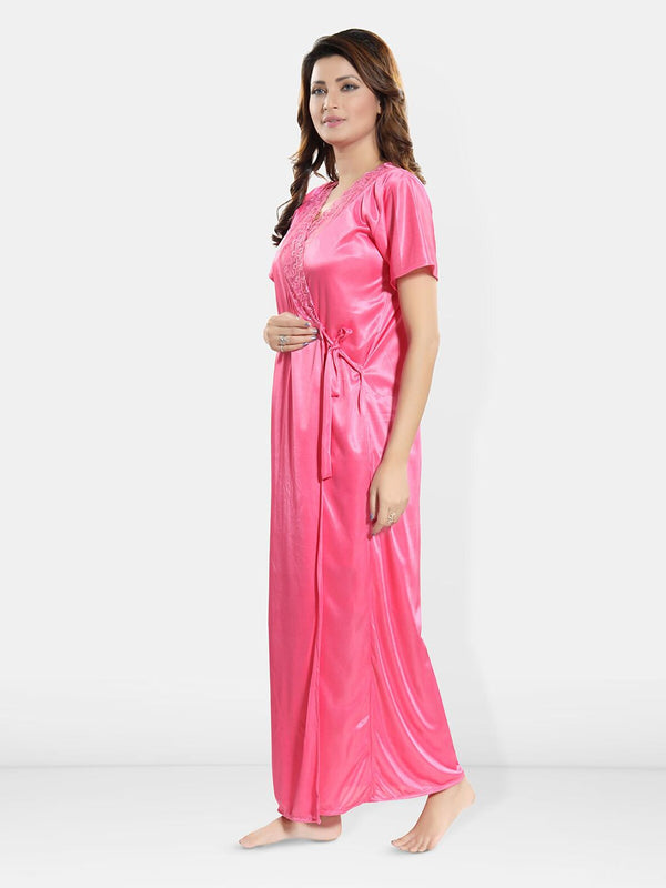 Be You Satin Wrap Nightdress With Robe