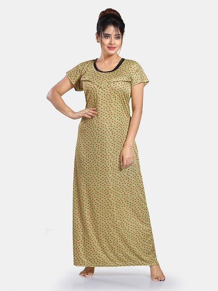Be You Floral Printed Satin Maternity Maxi Sweat Nightdress