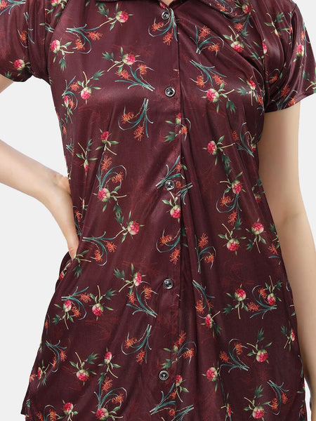 Be You Printed Satin Shirt & Pyjama Night suit