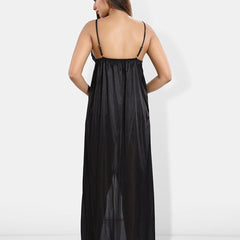 Be You V-Neck Maxi Satin Wrap Nightdress With Robe
