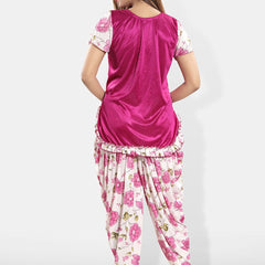 Be You Pack Of 2 Short Sleeves Satin Top & Patiyala