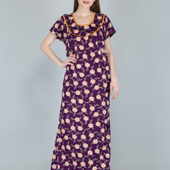 Be You Women Printed Maternity Maxi Nightdress