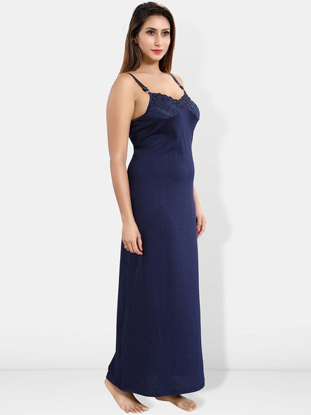 Be You Shoulder Straps Cotton Lace Maxi Nightdress