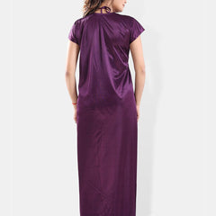 Be You V-Neck Satin Lace Night Suit With Robe