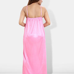 Be You Pack Of 4 Satin Maxi Wrap Nightdress With Lingerie Set