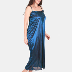 Be You Floral Lace Shoulder Straps Satin Maxi Nightdress With Robe