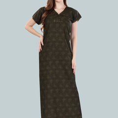 Be You Green Printed Maxi Nightdress
