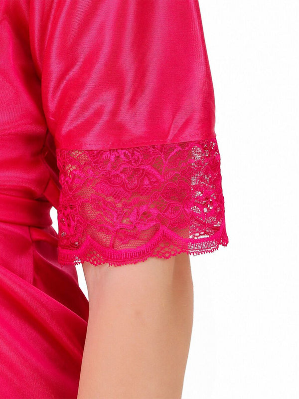 Be You Satin Lingerie Set With Robe BUF-3-PCS-SET-2250-L