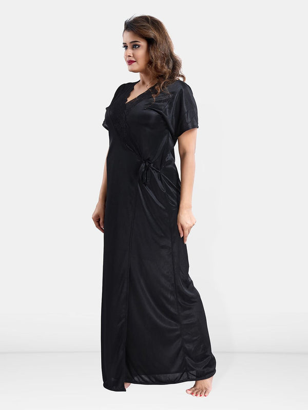 Be You Satin Wrap Nightdress With Robe