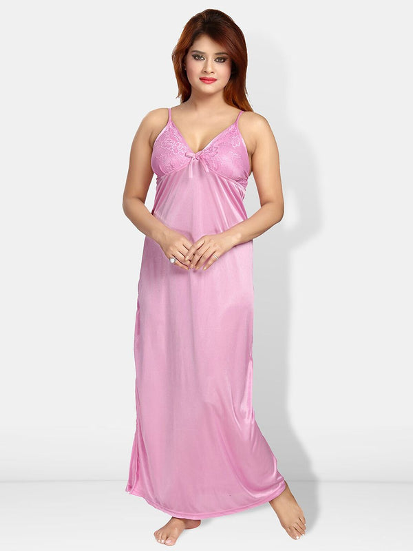 Be You Shoulder Straps Satin Maxi Nightdress With Robe