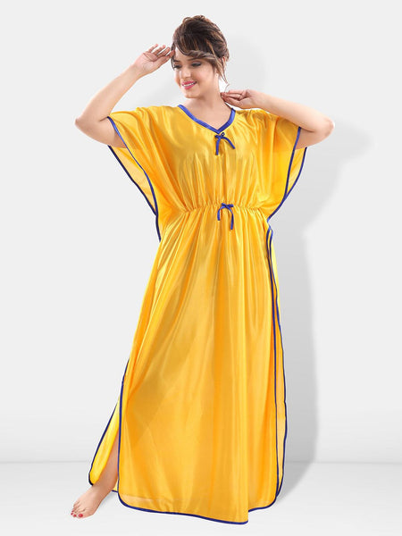 Be You V-Neck Satin Maxi Kaftan Nightdress