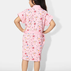 Be You Girls Printed Terry Cotton Water Absorbent Bath Robe With Belt