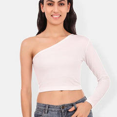 Be You One Shoulder Cotton Crop Top