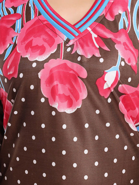 Be You Floral Printed Satin Maxi Nightdress