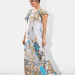 Be You Floral Printed Satin Maxi Everyday Nightdress