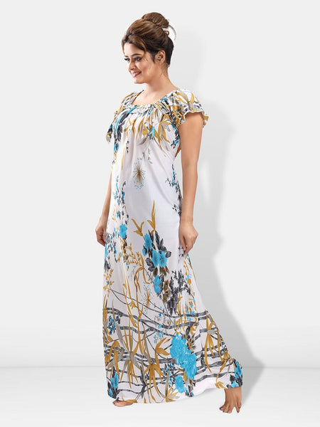 Be You Floral Printed Satin Maxi Everyday Nightdress