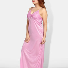 Be You Shoulder Straps Satin Maxi Nightdress With Robe