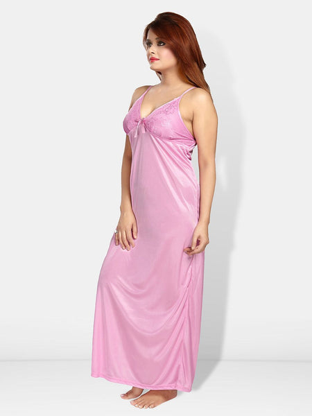 Be You Shoulder Straps Satin Maxi Nightdress With Robe