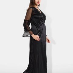 Be You V-Neck Maxi Satin Wrap Nightdress With Robe