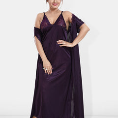 Be You Maxi Satin Wrap Nightdress With Robe