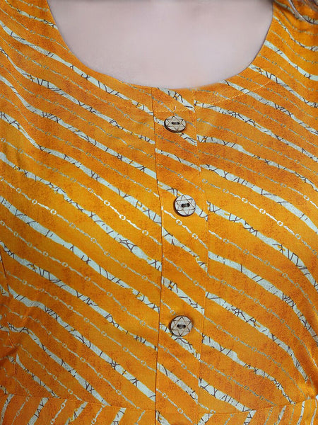 Be You Leheriya Printed Round Neck Kurta