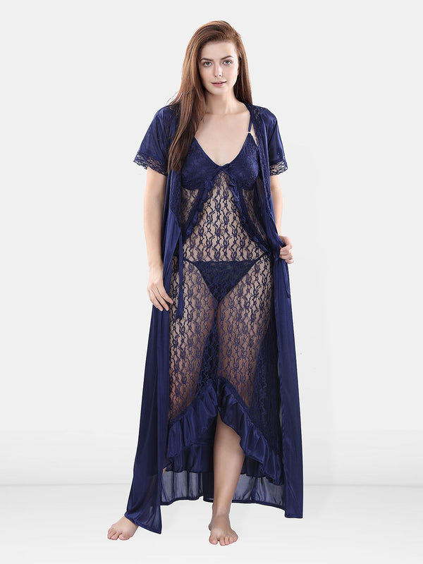 Be You Satin Wrap Nightdress With Robe