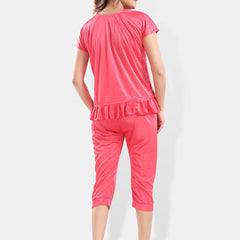 Be You V-Neck Satin Night Suit With Robe