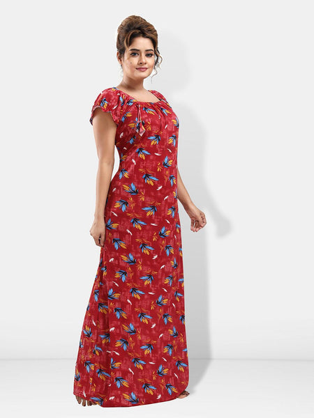 Be You Floral Printed Satin Maxi Nightdress