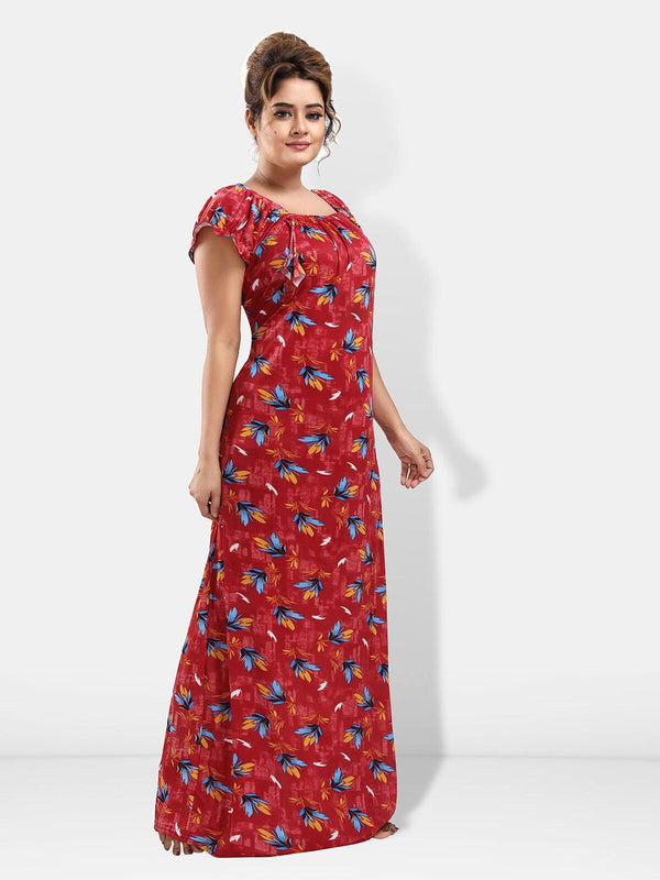 Be You Floral Printed Satin Maxi Nightdress