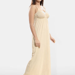 Be You Lace Cotton Shoulder Straps Maxi Nightdress