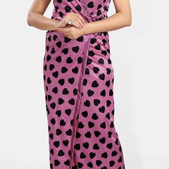Be You Women Printed V-Neck Maxi Nightdress with Robe