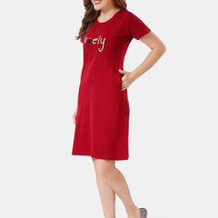 Be You Typographic Printed T-shirt Nightdress