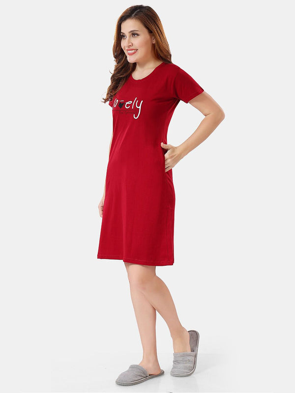 Be You Typographic Printed T-shirt Nightdress